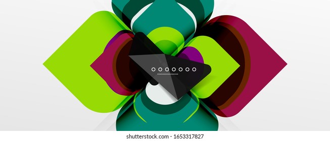 Abstract background - geometric cut paper design flower or square shape composition. Vector Illustration For Wallpaper, Banner, Background, Card, Book Illustration, landing page