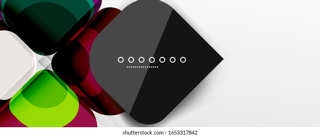 Abstract background - geometric cut paper design flower or square shape composition. Vector Illustration For Wallpaper, Banner, Background, Card, Book Illustration, landing page