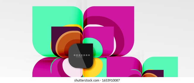 Abstract background - geometric cut paper design flower or square shape composition. Vector Illustration For Wallpaper, Banner, Background, Card, Book Illustration, landing page