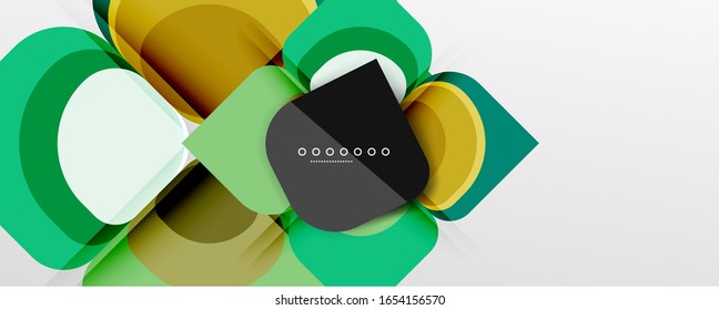 Abstract background - geometric cut paper design flower or square shape composition. Vector Illustration For Wallpaper, Banner, Background, Card, Book Illustration, landing page