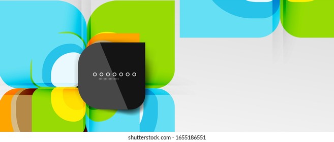 Fondo abstracto - composición de flor o forma cuadrada de diseño de papel de corte geométrico. Ilustración vectorial para papel tapiz, pancarta, fondo, tarjeta, ilustración del libro, página de inicio