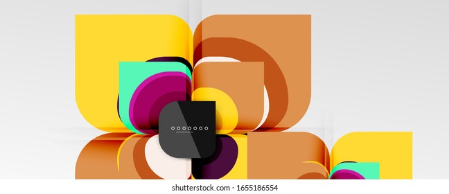Abstract background - geometric cut paper design flower or square shape composition. Vector Illustration For Wallpaper, Banner, Background, Card, Book Illustration, landing page