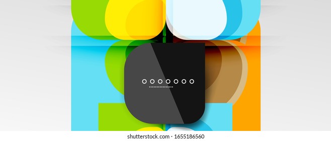 Abstract background - geometric cut paper design flower or square shape composition. Vector Illustration For Wallpaper, Banner, Background, Card, Book Illustration, landing page