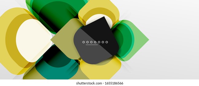 Fondo abstracto - composición de flor o forma cuadrada de diseño de papel de corte geométrico. Ilustración vectorial para papel tapiz, pancarta, fondo, tarjeta, ilustración del libro, página de inicio