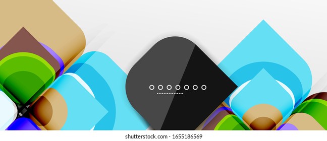 Abstract background - geometric cut paper design flower or square shape composition. Vector Illustration For Wallpaper, Banner, Background, Card, Book Illustration, landing page