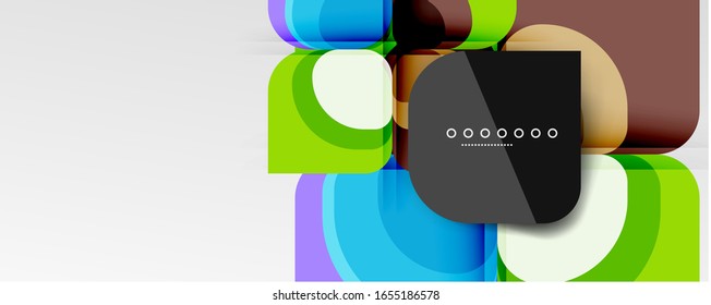 Abstract background - geometric cut paper design flower or square shape composition. Vector Illustration For Wallpaper, Banner, Background, Card, Book Illustration, landing page