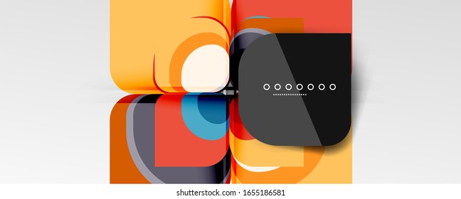 Abstract background - geometric cut paper design flower or square shape composition. Vector Illustration For Wallpaper, Banner, Background, Card, Book Illustration, landing page