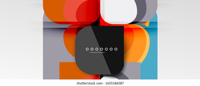 Fondo abstracto - composición de flor o forma cuadrada de diseño de papel de corte geométrico. Ilustración vectorial para papel tapiz, pancarta, fondo, tarjeta, ilustración del libro, página de inicio