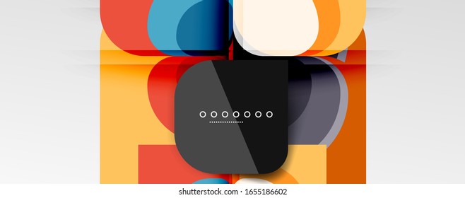 Abstract background - geometric cut paper design flower or square shape composition. Vector Illustration For Wallpaper, Banner, Background, Card, Book Illustration, landing page