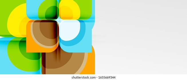 Abstract background - geometric cut paper design flower or square shape composition. Vector Illustration For Wallpaper, Banner, Background, Card, Book Illustration, landing page