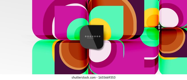 Abstract background - geometric cut paper design flower or square shape composition. Vector Illustration For Wallpaper, Banner, Background, Card, Book Illustration, landing page