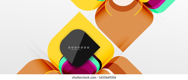 Abstract background - geometric cut paper design flower or square shape composition. Vector Illustration For Wallpaper, Banner, Background, Card, Book Illustration, landing page