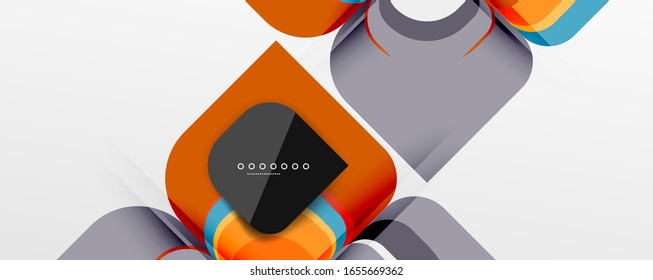 Abstrakter Hintergrund - geometrische Schnittpapiermuster, Blume oder quadratische Formgebung. Vektorillustration-Illustration für Bildschirmhintergrund, Banner, Hintergrund, Karte, Buchillustration, Landungsseite