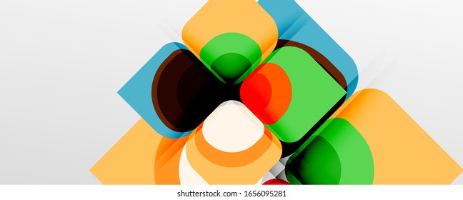 Abstract background - geometric cut paper design flower or square shape composition. Vector Illustration For Wallpaper, Banner, Background, Card, Book Illustration, landing page
