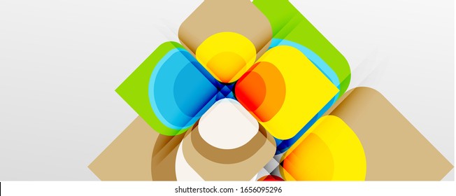 Abstract background - geometric cut paper design flower or square shape composition. Vector Illustration For Wallpaper, Banner, Background, Card, Book Illustration, landing page