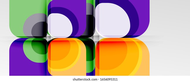 Abstract background - geometric cut paper design flower or square shape composition. Vector Illustration For Wallpaper, Banner, Background, Card, Book Illustration, landing page