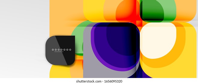 Fundo abstrato - design de papel corte geométrico composição de flor ou forma quadrada. Ilustração vetorial para papel de parede, banner, plano de fundo, cartão, ilustração de livro, página inicial