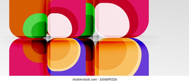 Abstract background - geometric cut paper design flower or square shape composition. Vector Illustration For Wallpaper, Banner, Background, Card, Book Illustration, landing page