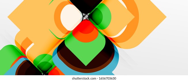Abstract background - geometric cut paper design flower or square shape composition. Vector Illustration For Wallpaper, Banner, Background, Card, Book Illustration, landing page