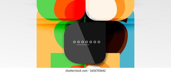 Abstract background - geometric cut paper design flower or square shape composition. Vector Illustration For Wallpaper, Banner, Background, Card, Book Illustration, landing page