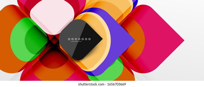 Abstract background - geometric cut paper design flower or square shape composition. Vector Illustration For Wallpaper, Banner, Background, Card, Book Illustration, landing page