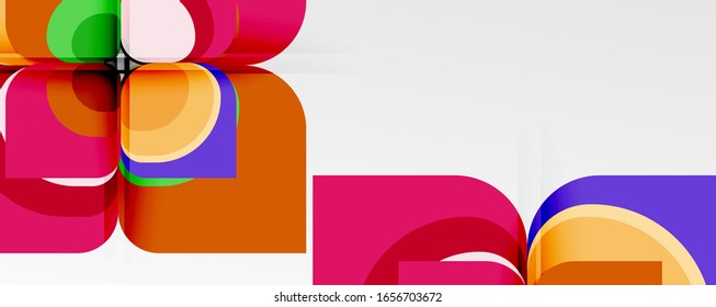 Abstract background - geometric cut paper design flower or square shape composition. Vector Illustration For Wallpaper, Banner, Background, Card, Book Illustration, landing page