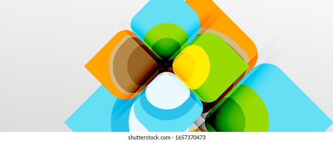 Abstract background - geometric cut paper design flower or square shape composition. Vector Illustration For Wallpaper, Banner, Background, Card, Book Illustration, landing page
