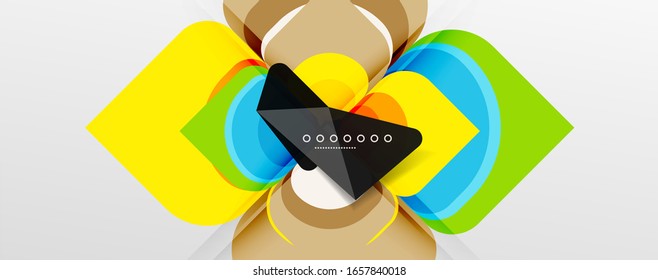 Fondo abstracto - composición de flor o forma cuadrada de diseño de papel de corte geométrico. Ilustración vectorial para papel tapiz, pancarta, fondo, tarjeta, ilustración del libro, página de inicio