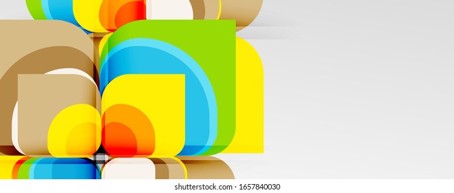 Abstract background - geometric cut paper design flower or square shape composition. Vector Illustration For Wallpaper, Banner, Background, Card, Book Illustration, landing page
