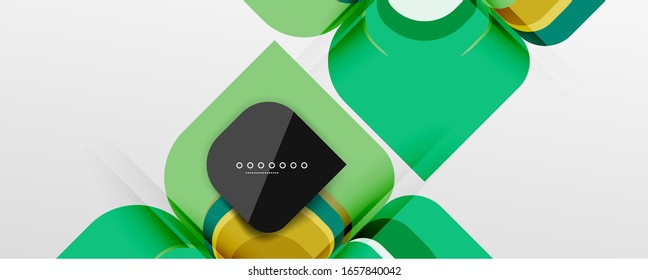 Fondo abstracto - composición de flor o forma cuadrada de diseño de papel de corte geométrico. Ilustración vectorial para papel tapiz, pancarta, fondo, tarjeta, ilustración del libro, página de inicio