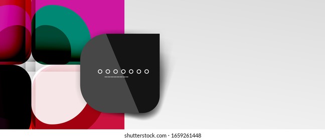 Abstract background - geometric cut paper design flower or square shape composition. Vector Illustration For Wallpaper, Banner, Background, Card, Book Illustration, landing page