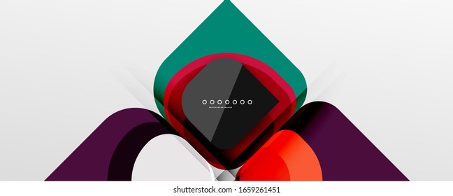 Abstract background - geometric cut paper design flower or square shape composition. Vector Illustration For Wallpaper, Banner, Background, Card, Book Illustration, landing page