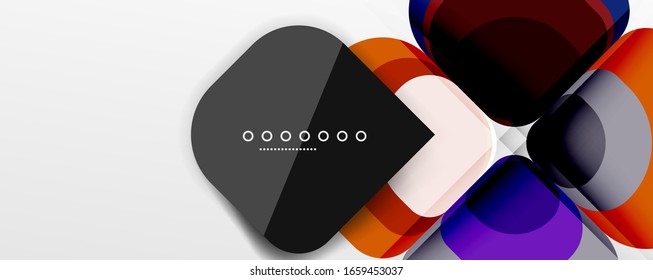 Abstract background - geometric cut paper design flower or square shape composition. Vector Illustration For Wallpaper, Banner, Background, Card, Book Illustration, landing page