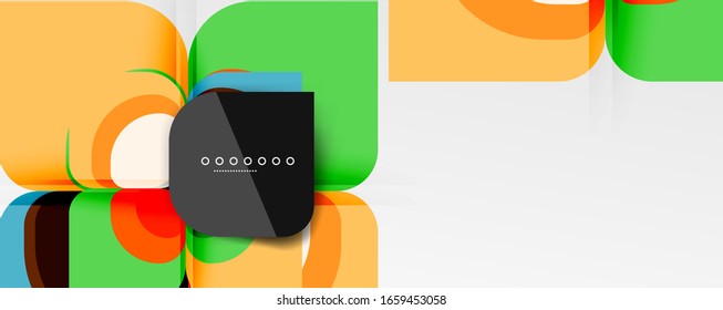 Abstract background - geometric cut paper design flower or square shape composition. Vector Illustration For Wallpaper, Banner, Background, Card, Book Illustration, landing page