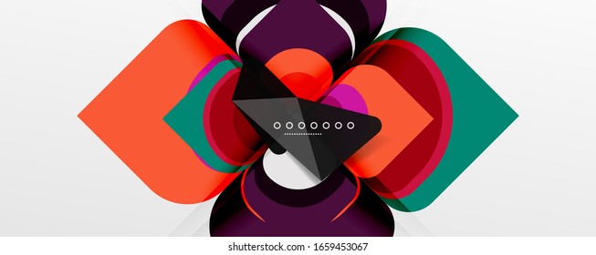 Abstract background - geometric cut paper design flower or square shape composition. Vector Illustration For Wallpaper, Banner, Background, Card, Book Illustration, landing page