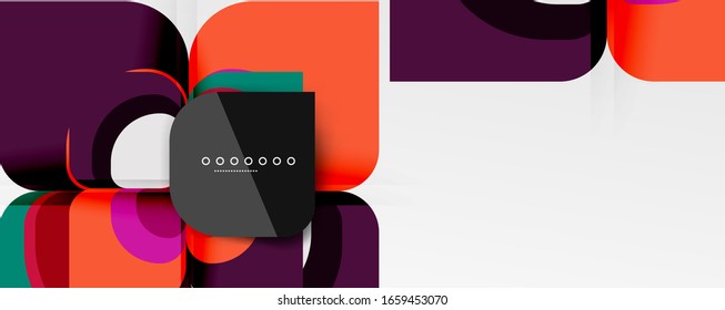 Abstract background - geometric cut paper design flower or square shape composition. Vector Illustration For Wallpaper, Banner, Background, Card, Book Illustration, landing page