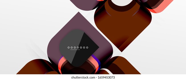 Abstract background - geometric cut paper design flower or square shape composition. Vector Illustration For Wallpaper, Banner, Background, Card, Book Illustration, landing page