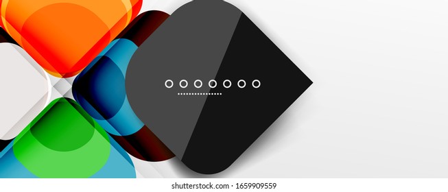 Abstract background - geometric cut paper design flower or square shape composition. Vector Illustration For Wallpaper, Banner, Background, Card, Book Illustration, landing page