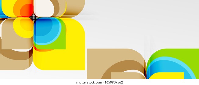 Abstract background - geometric cut paper design flower or square shape composition. Vector Illustration For Wallpaper, Banner, Background, Card, Book Illustration, landing page