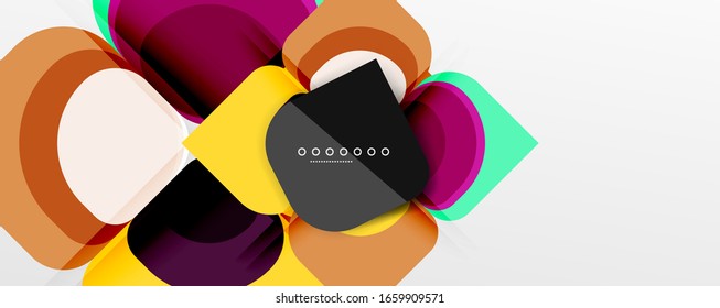 Abstract background - geometric cut paper design flower or square shape composition. Vector Illustration For Wallpaper, Banner, Background, Card, Book Illustration, landing page