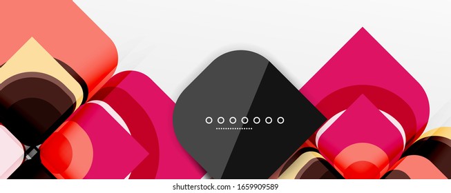 Abstract background - geometric cut paper design flower or square shape composition. Vector Illustration For Wallpaper, Banner, Background, Card, Book Illustration, landing page