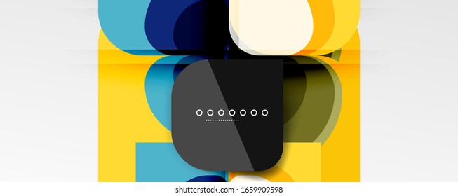 Fundo abstrato - design de papel corte geométrico composição de flor ou forma quadrada. Ilustração vetorial para papel de parede, banner, plano de fundo, cartão, ilustração de livro, página inicial