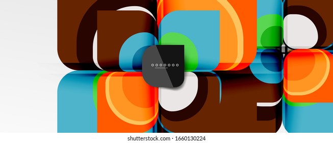 Abstract background - geometric cut paper design flower or square shape composition. Vector Illustration For Wallpaper, Banner, Background, Card, Book Illustration, landing page