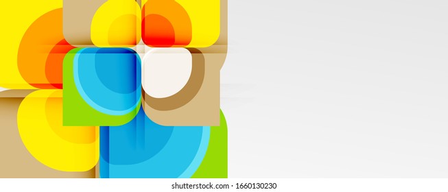 Abstract background - geometric cut paper design flower or square shape composition. Vector Illustration For Wallpaper, Banner, Background, Card, Book Illustration, landing page