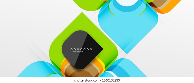 Abstract background - geometric cut paper design flower or square shape composition. Vector Illustration For Wallpaper, Banner, Background, Card, Book Illustration, landing page