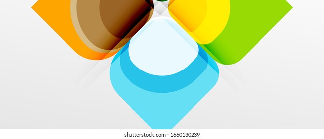 Abstract background - geometric cut paper design flower or square shape composition. Vector Illustration For Wallpaper, Banner, Background, Card, Book Illustration, landing page