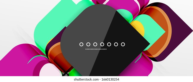Abstract background - geometric cut paper design flower or square shape composition. Vector Illustration For Wallpaper, Banner, Background, Card, Book Illustration, landing page