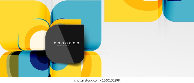 Abstract background - geometric cut paper design flower or square shape composition. Vector Illustration For Wallpaper, Banner, Background, Card, Book Illustration, landing page