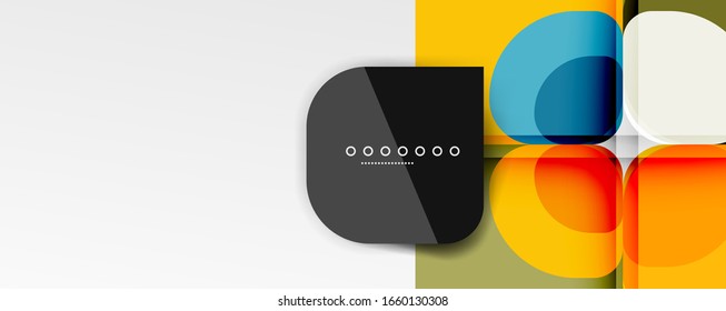 Abstract background - geometric cut paper design flower or square shape composition. Vector Illustration For Wallpaper, Banner, Background, Card, Book Illustration, landing page