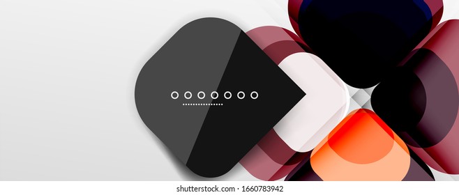 Abstract background - geometric cut paper design flower or square shape composition. Vector Illustration For Wallpaper, Banner, Background, Card, Book Illustration, landing page